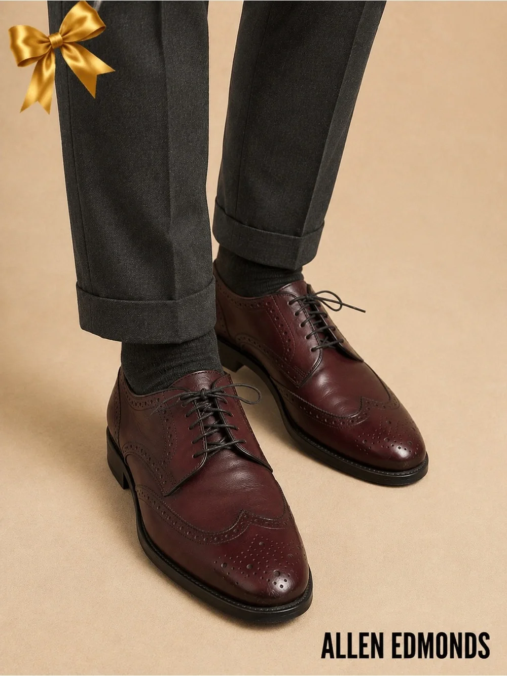 Allen Edmonds Concord Longwing Blucher Burgundy Leather Dress Shoes Men’s 9 D US